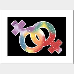 Symbols or signs that refer to women, rainbow and dots, support homosexuality Posters and Art